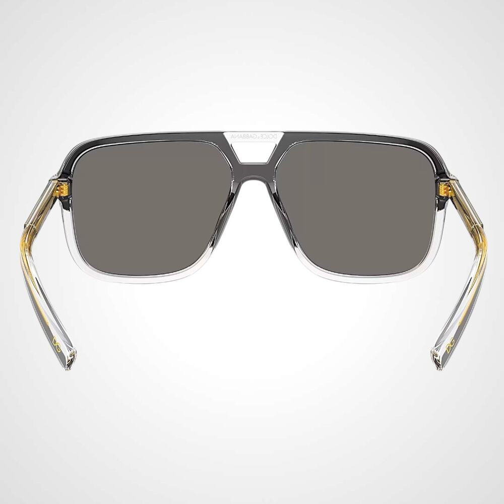 New Dolce&Gabbana Sunglasses Polarized Aviator Navigator Black & Transparent Men - Picture 4 of 6